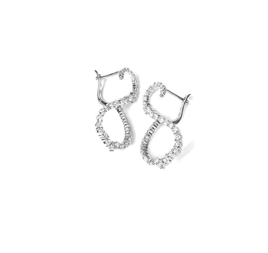 White Gold with White Diamond Earrings from Infinity Collection