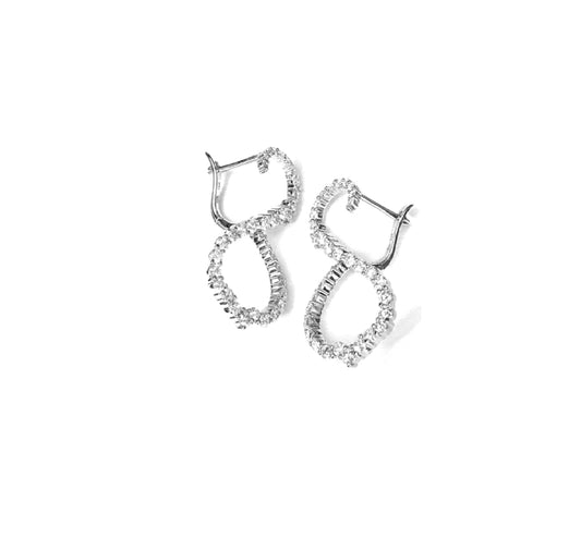 White Gold with White Diamond Earrings from Infinity Collection