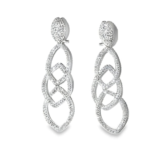 White Gold with White Diamond Earrings from Link Collection