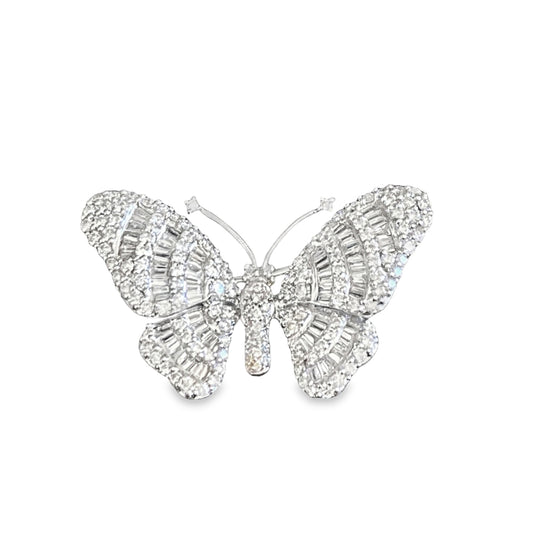 White Gold White Diamond Brooch from Butterfly Collection