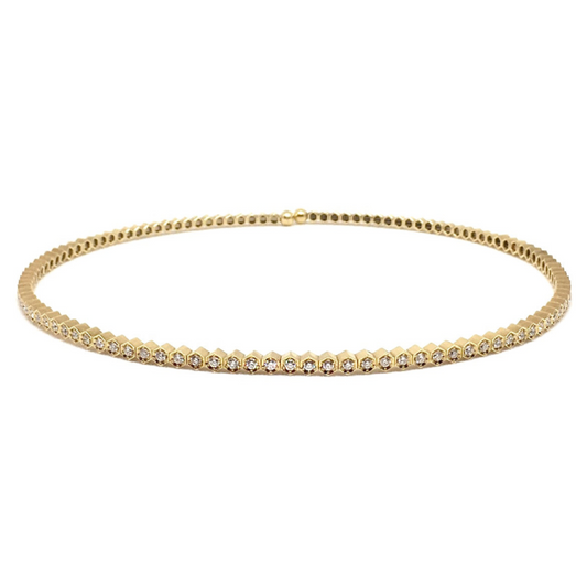 Yellow Gold with White Diamond Choker