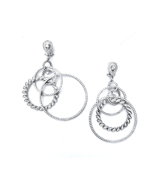 White Gold with White Diamond Hoops Earrings from Hoops Collection