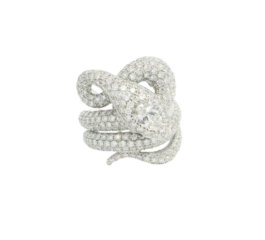 White Gold with White and Black Diamond from Snake Collection