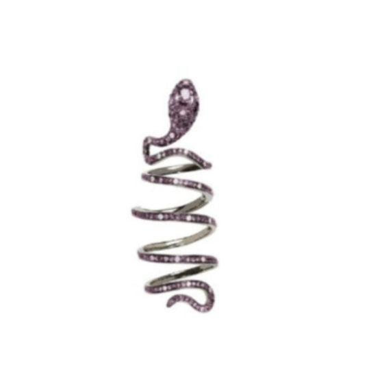 Rose Gold with White Diamond & Pink Sapphire  Ring from Snake Collection