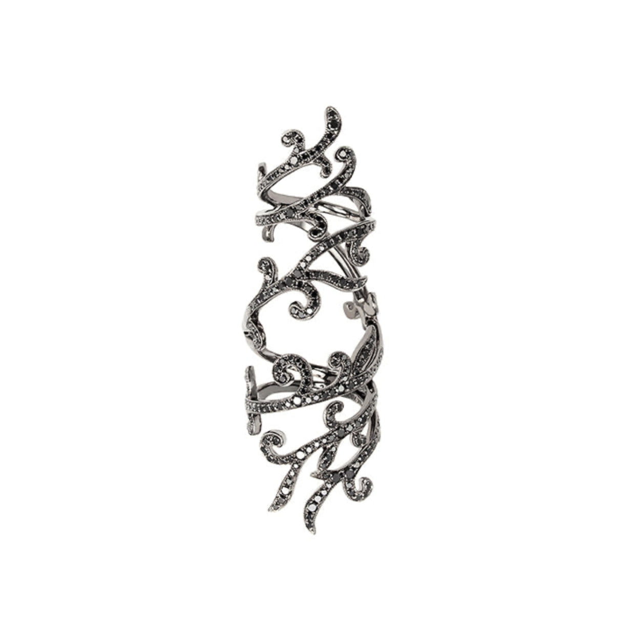 White Gold Black Diamond Ring From Tattoo Collection
