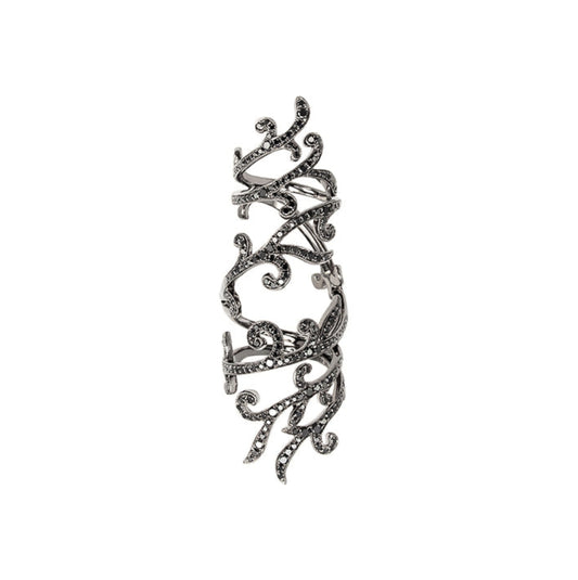 White Gold Black Diamond Ring From Tattoo Collection