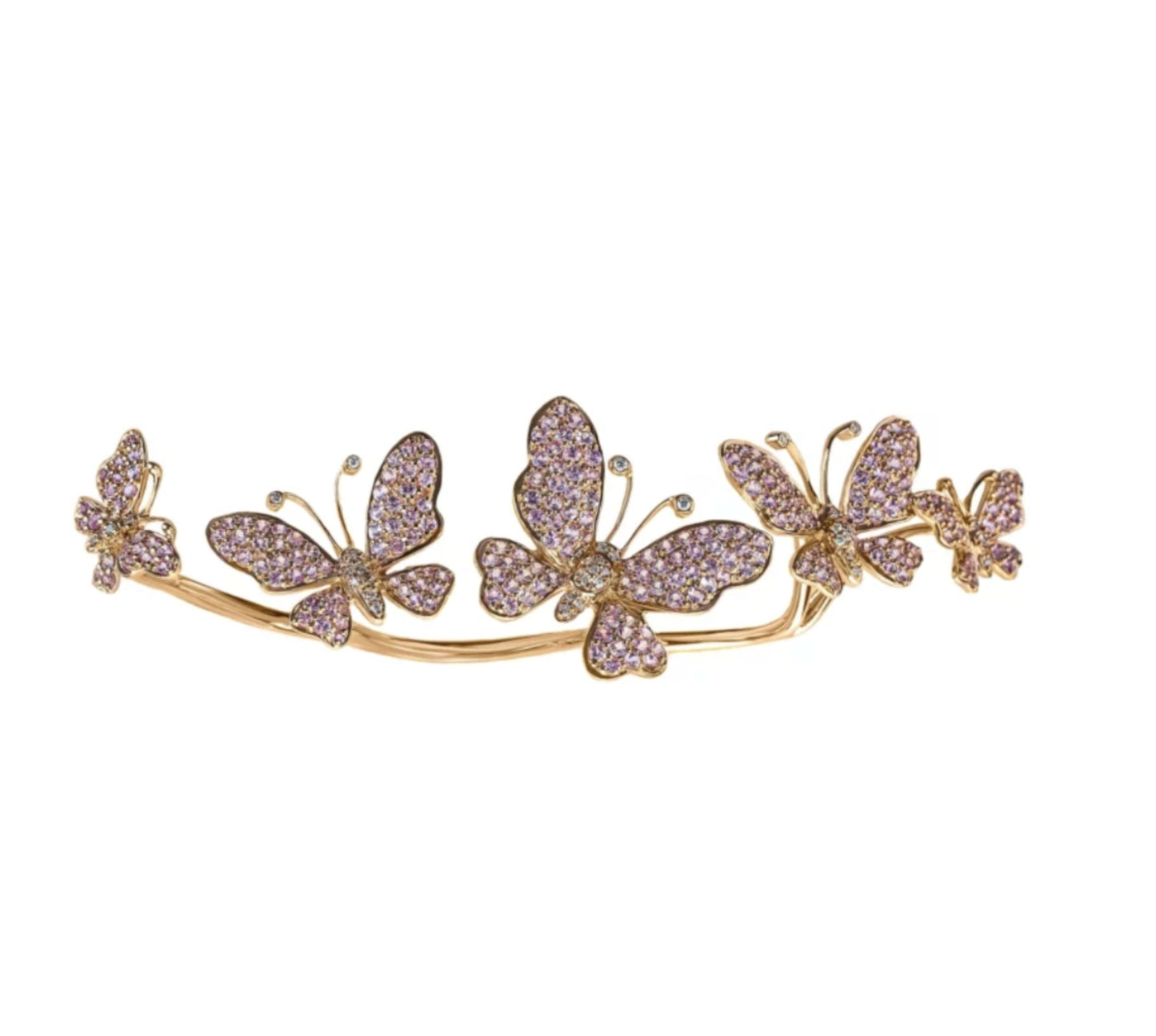 Rose Gold with White Diamond & Pink Sapphire multifinders Ring from Butterflies Collection