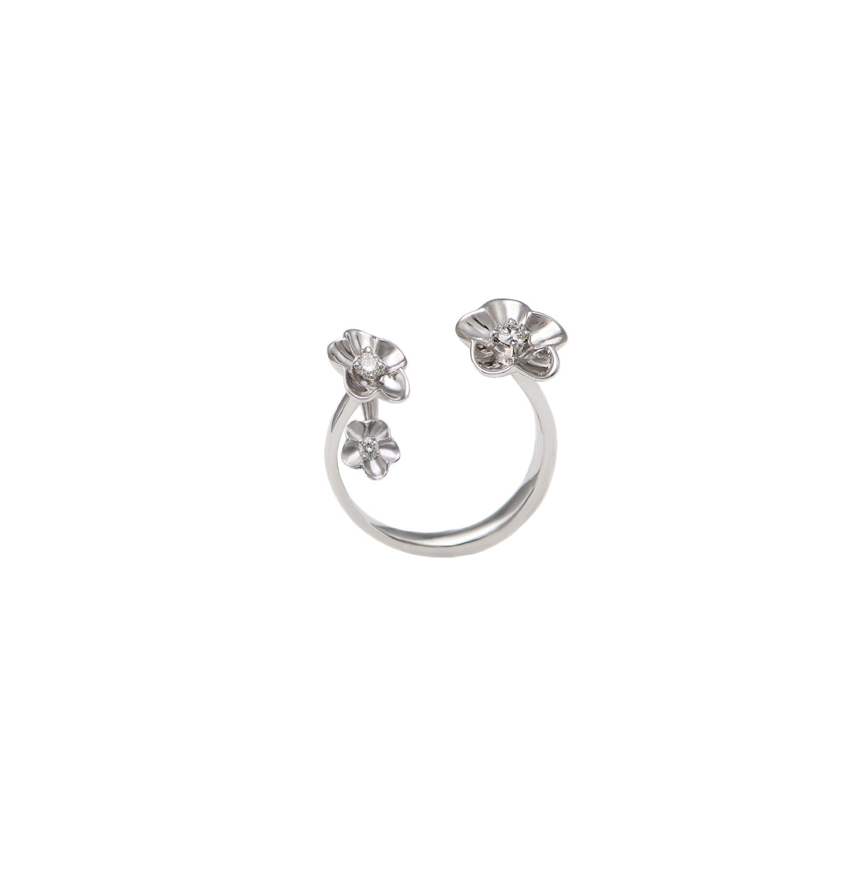 White Gold and White Diamond Ring from Flowers Collection