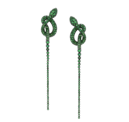 White Gold with Tsavorite Earrings from Snake Collection