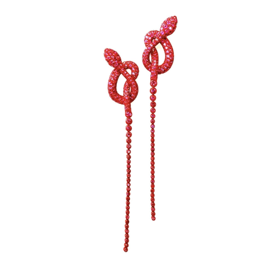 White Gold with Pink Sapphire Earrings from Snake Collection