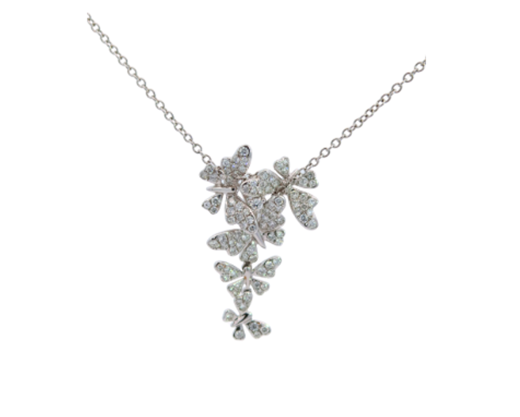 White Gold with White Diamond Necklace from Butterflies Collection