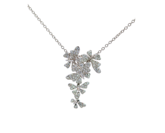 White Gold with White Diamond Necklace from Butterflies Collection