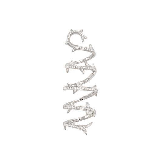 Platinum with White Diamond Full Finger Ring from Festival Collection