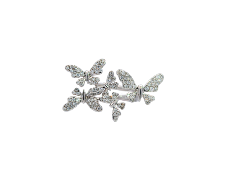 White Gold with White Diamond Ring from Butterflies Collection
