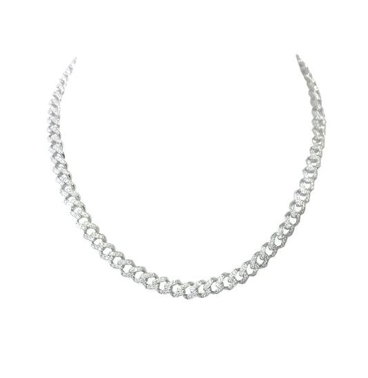 White Gold and White Diamond Necklace from The Link Collection