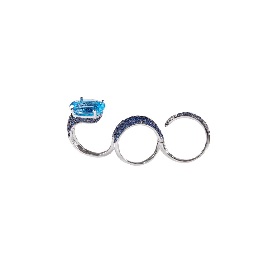 White Gold Blue Sapphire Ring From Convertibles Collection