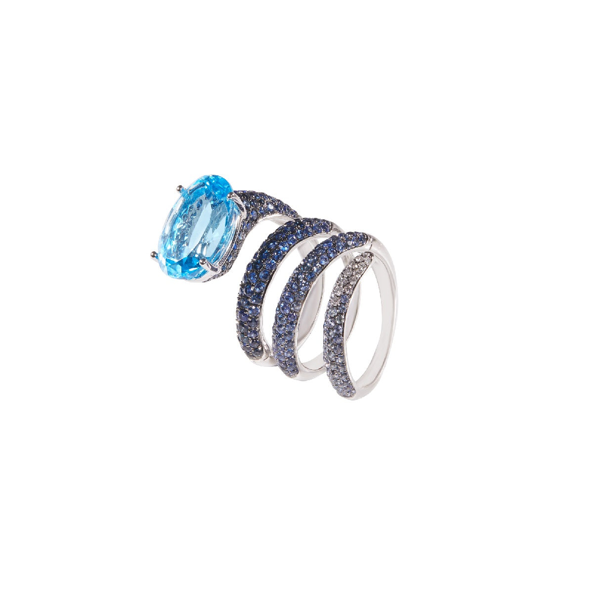 White Gold Blue Sapphire Ring From Convertibles Collection